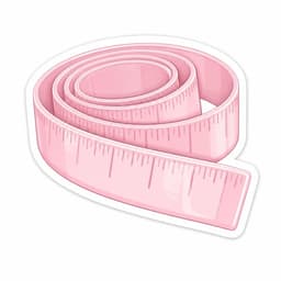 Glossy pink measuring tape sticker
