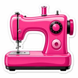 Glossy pink sewing machine sticker
